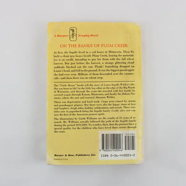 On the Banks of Plum Creek 1971 Paperback Harper Trophy Laura Ingalls Wilder