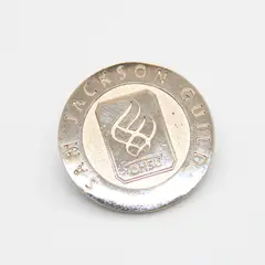Sam Jackson Guild OHSU Round Raised Lapel Pin 1 Inch Silver