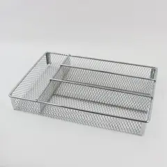 Steel Mesh Cutlery Tray Drawer Organizer 15 x 10 x 2 in