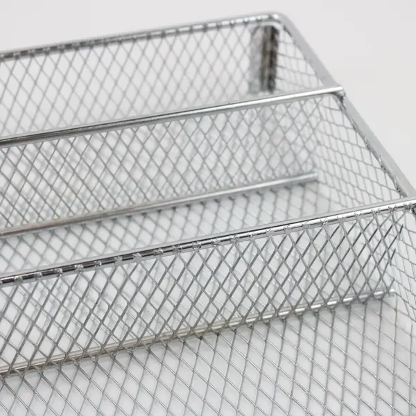 Steel Mesh Cutlery Tray Drawer Organizer 15 x 10 x 2 in