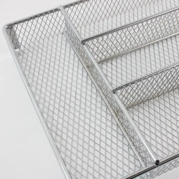 Steel Mesh Cutlery Tray Drawer Organizer 15 x 10 x 2 in