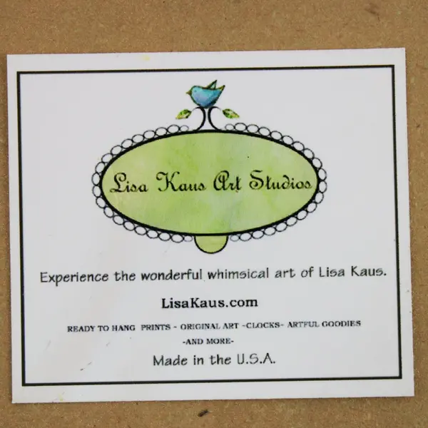Lisa Kaus Whimsical Cottage House Wall Plaque 6x6 Signed Art
