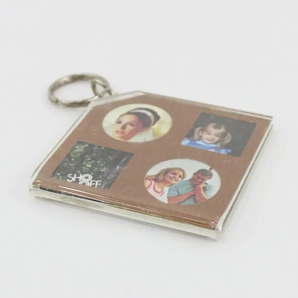 Proudline Acrylic Photo Collage Keychain 4 Photo Inserts Clear