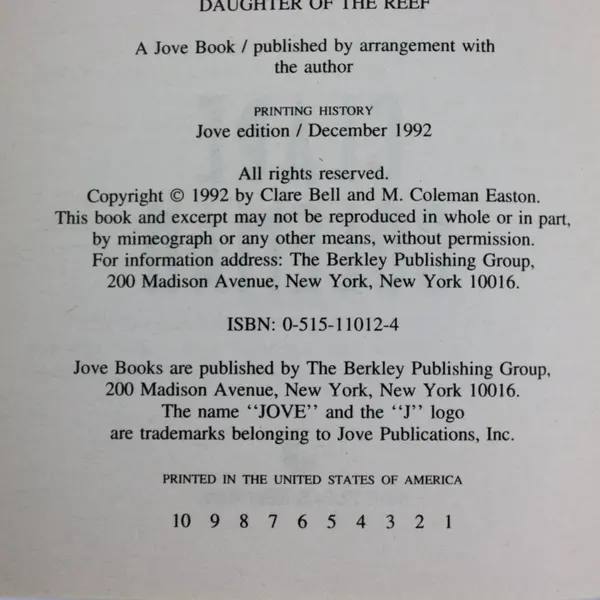 Lot 2 PB Comanche Caress by Cheryl Black; Daughter of the Reef by Clare Coleman