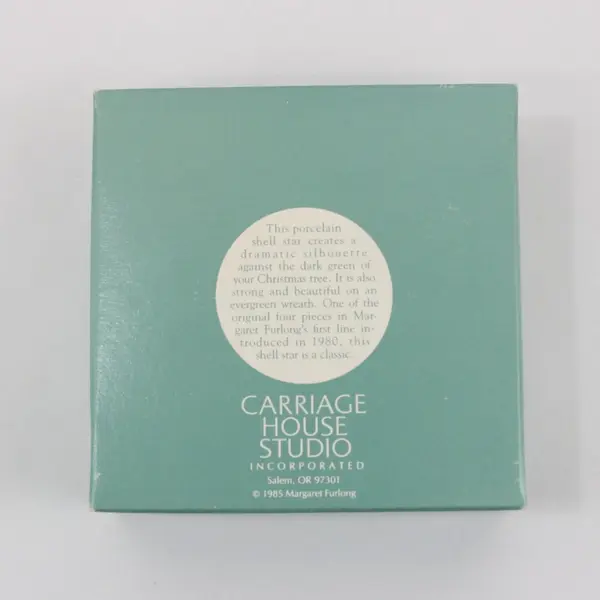 Margaret Furlong Morning Star Bisque Porcelain Shell Star Ornament Original Box