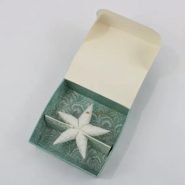 Margaret Furlong Morning Star Bisque Porcelain Shell Star Ornament Original Box