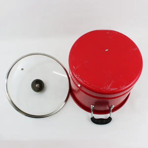 IMUSA Red Aluminum Stock Pot with Clear Lid Water Bath Canner