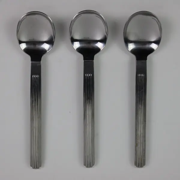 Lot of 3 Reed & Barton Hilton Head Stainless Oval Soup Spoons 7.25"