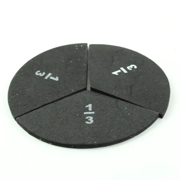 Fraction Circles Math Manipulatives Set 1/2 1/3 1/6 1/12 Storage Bag