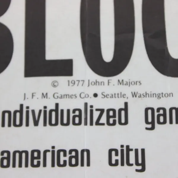 Vintage 1978 J.F.M. Games Co. Stock Block Portland Oregon Board Game