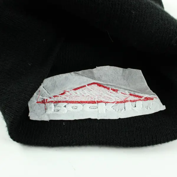 Rockin' Ready Mix Black Knit Embroidered Beanie Hat One Size
