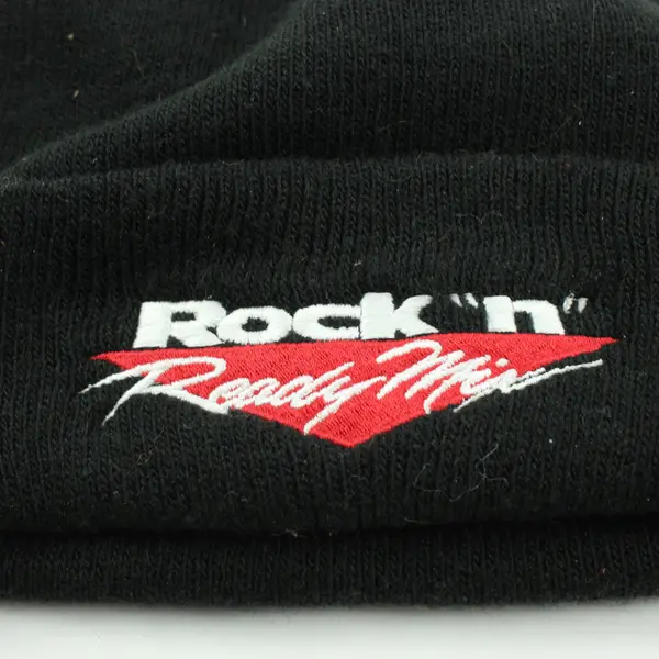 Rockin' Ready Mix Black Knit Embroidered Beanie Hat One Size