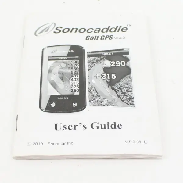 Sonocaddie Golf GPS V500 User Guide Manual Sonostar Inc