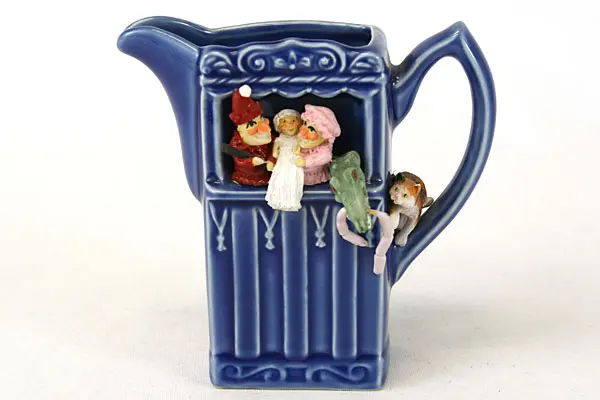 Park Rose Punch & Judy Glady Cat Ceramic Collector Pitcher