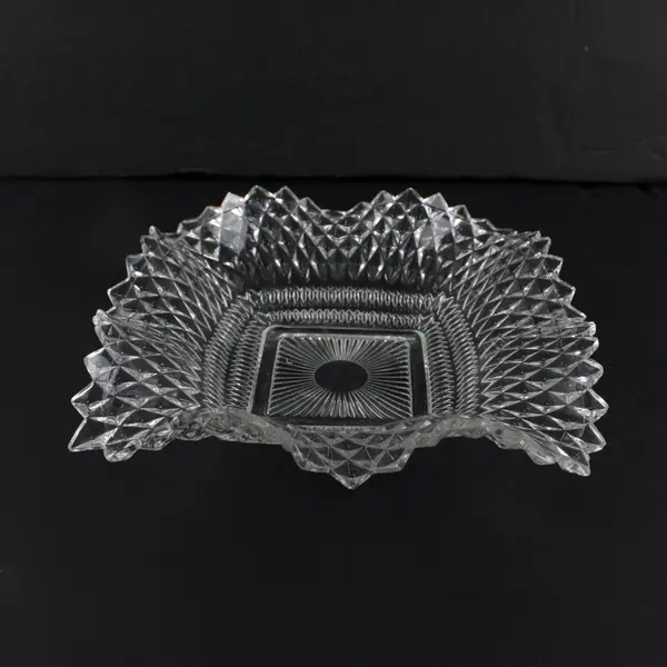 Vintage Indiana Glass Diamond Point Relish Candy Nut Dish