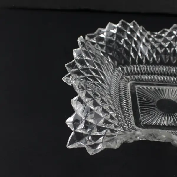 Vintage Indiana Glass Diamond Point Relish Candy Nut Dish