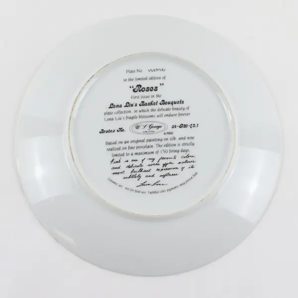 W.S. George Lena Liu Roses Collector Plate Floral Decorative
