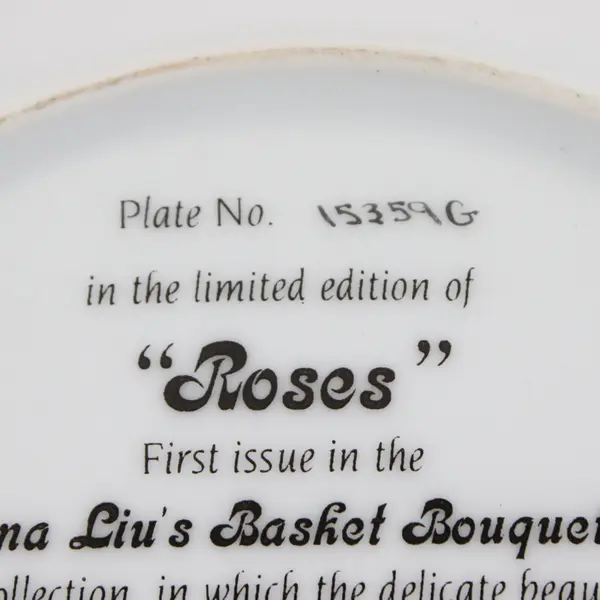 W.S. George Lena Liu Roses Collector Plate Floral Decorative