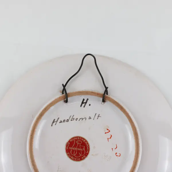 Vintage Hand-Painted Souvenir Porcelain Plate Büren a.A. Hug Kunstkeramik