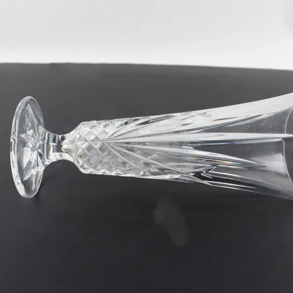 Waterford Ashbourne Crystal Footed Bud Vase Flared Diamond Cut