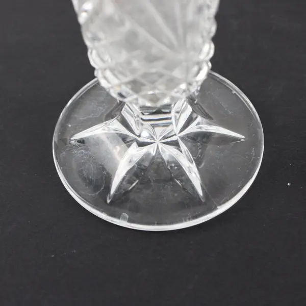 Waterford Ashbourne Crystal Footed Bud Vase Flared Diamond Cut