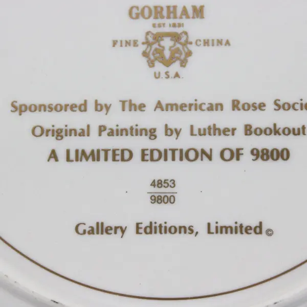 1975 Gorham Oregold All-America Rose Selections Yellow Rose Plate