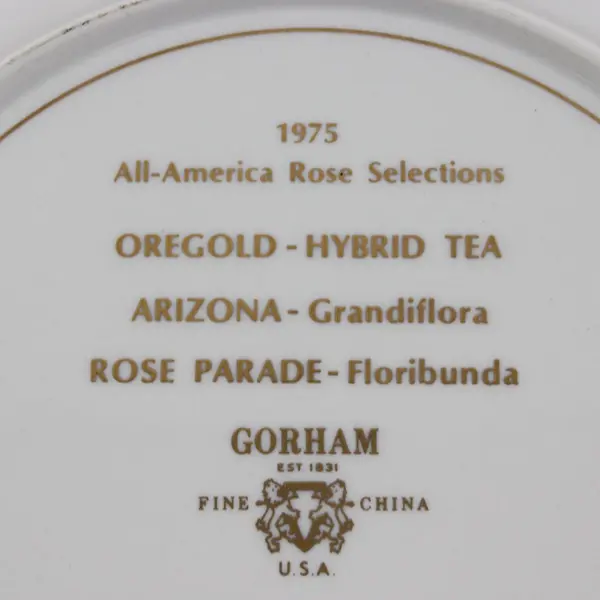 1975 Gorham Oregold All-America Rose Selections Yellow Rose Plate