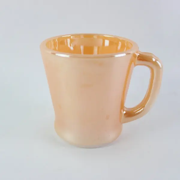 Vintage Fire King Peach Lustre Mug Milk Glass 4.25in Anchor Hocking 