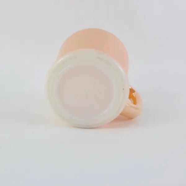 Vintage Fire King Peach Lustre Mug Milk Glass 4.25in Anchor Hocking 