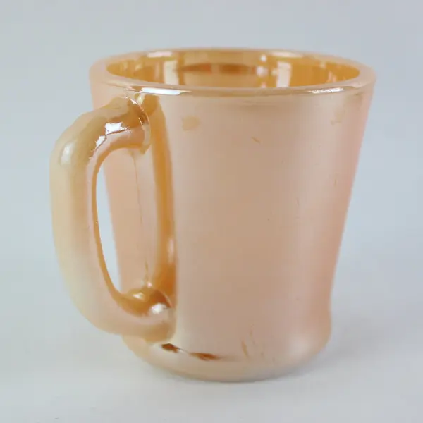 Vintage Fire King Peach Lustre Mug Milk Glass 4.25in Anchor Hocking 