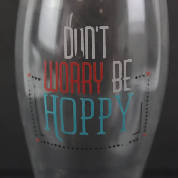 Don't Worry Be Hoppy 16oz Pilsner Beer Glass Craft Home Bar Unbranded