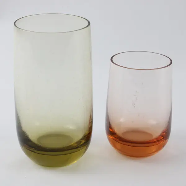 Lot of 2 Modern Ombre Tinted Glass Tumblers Drinkware