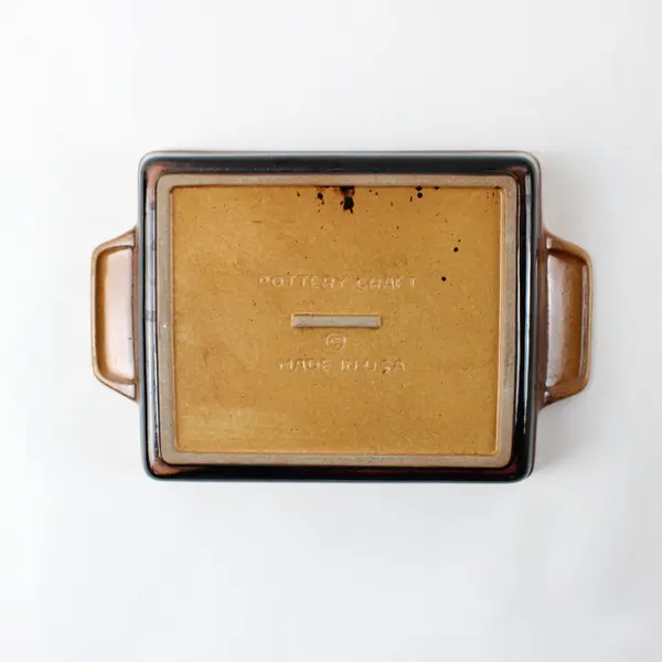 Vintage Pottery Craft Two-Tone Ceramic Baking Dish