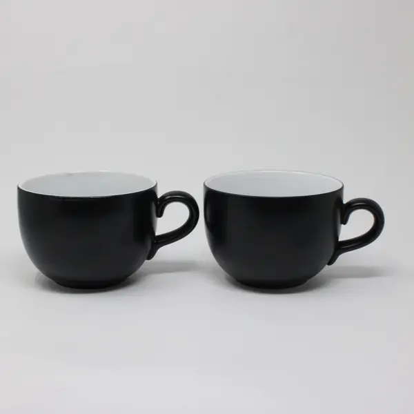Set of 2 Steelite Performance Matte Black Ceramic Coffee Mugs