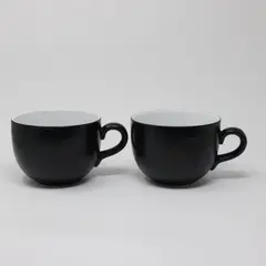 Set of 2 Steelite Performance Matte Black Ceramic Coffee Mugs