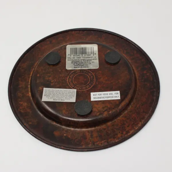 Target Set of 4 Decorative Pillar Candle Plates Brown Faux Crocodile