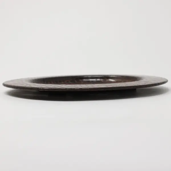 Target Set of 4 Decorative Pillar Candle Plates Brown Faux Crocodile