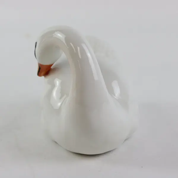 Porcelain Swan Figurine Decorative Collectible Home Accent