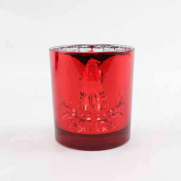 Set of 3 Creative Connections LTD Red Mercury Glass Votive Holders