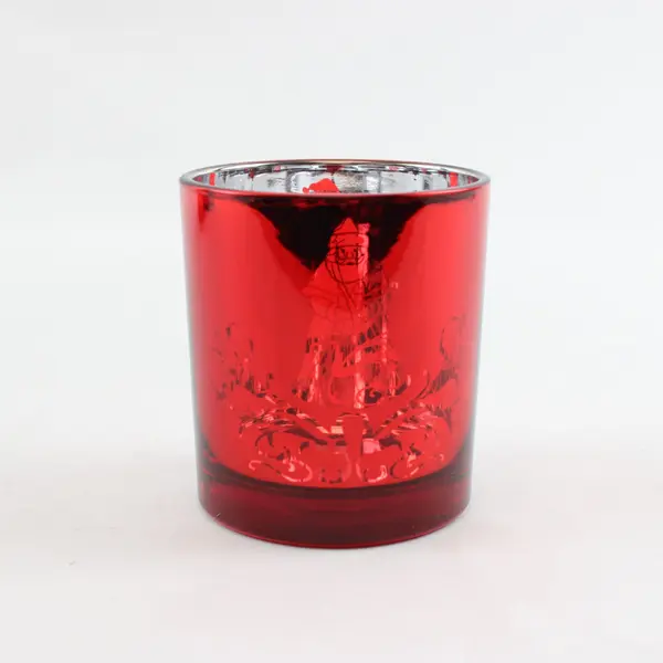 Set of 3 Creative Connections LTD Red Mercury Glass Votive Holders