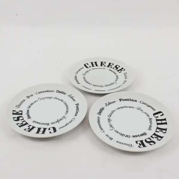 Lot of 3 Shafford Co Porcelain Cheese & Cracker Serving Plates