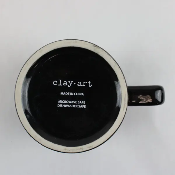 Clay Art Ceramic Black Coffee Mug Classic Design