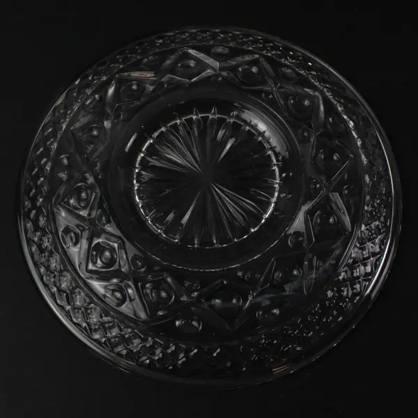 Vintage Imperial Glass Cape Cod Clear Pressed Glass Cups and Saucers 8 Pc Set