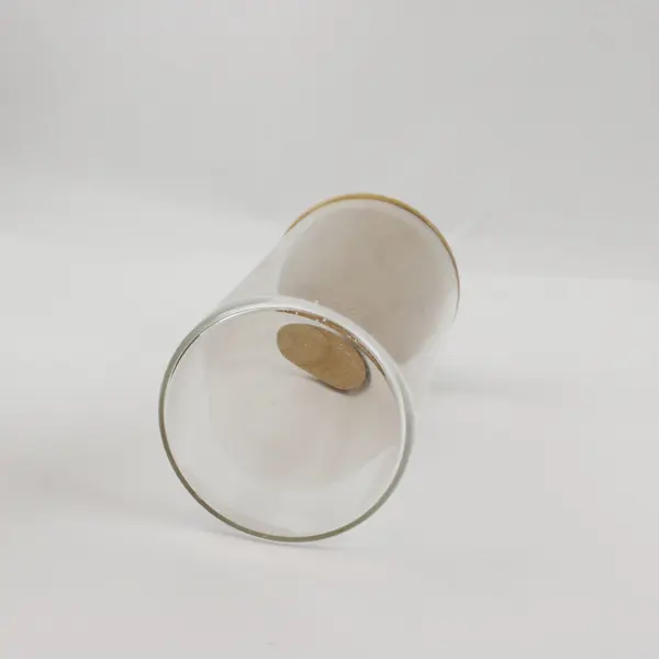 Set of 2 Clear Glass Storage Jars with Wooden Lids Kitchen Canisters