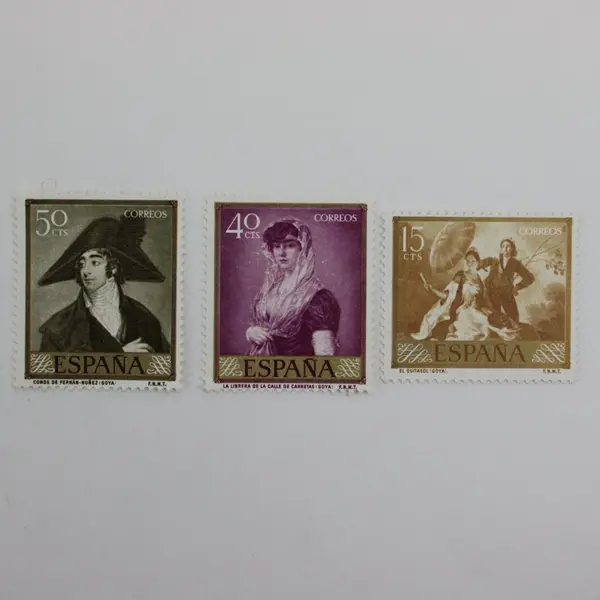 Set Of 3 Spain 1958 Goya Stamps Scott 867-869 Mint Never Hinged