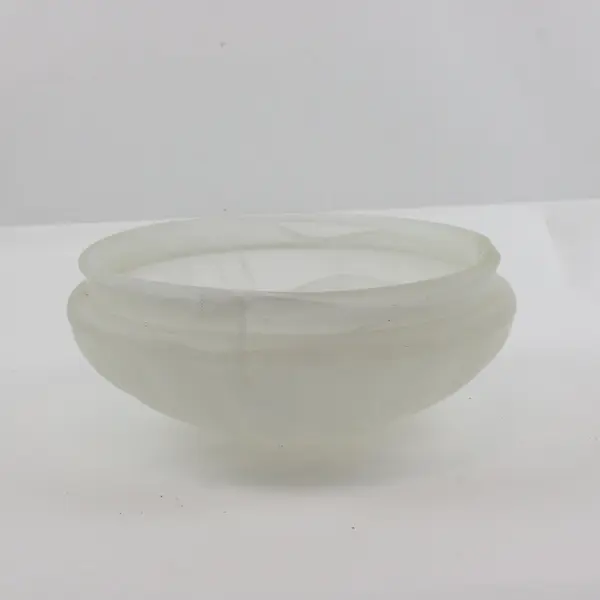 Unbranded Frosted Alabaster Glass Dome Shade Only Swirl Pattern 9.5in