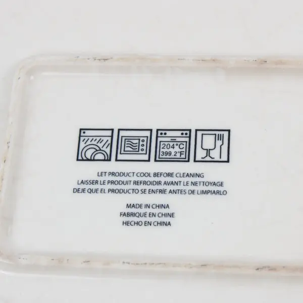 Baum Ceramic Rectangular Baking Dish Black White Paisley 13 x 9