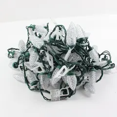 100 Count C9 LED Christmas String Lights Clear Faceted Green Wire
