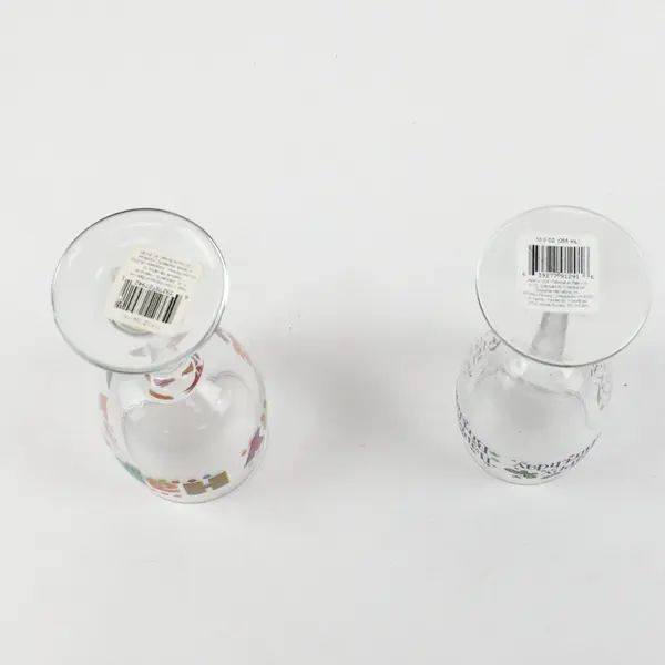 Lot of 2 Happy Birthday Wine Glasses Celebration Drinkware