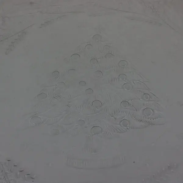 Arcoroc Holly Tree Clear Glass Christmas Serving Platter 13 Inch
